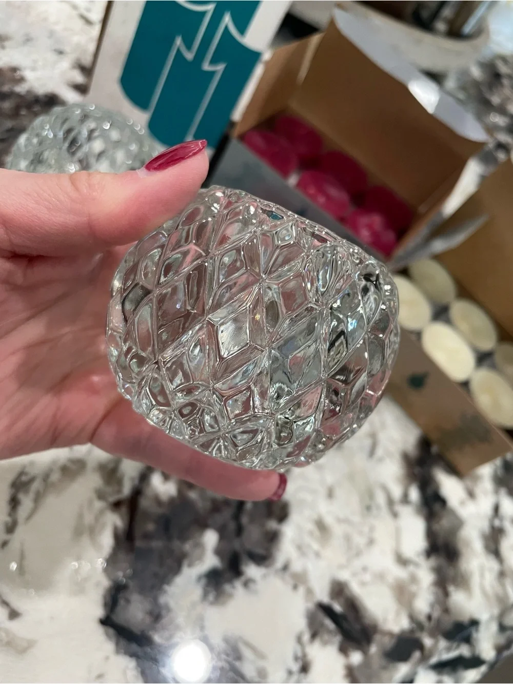 PartyLite Rockport Tealight Votive Crystal Candle Holders w/24 Votive Candles